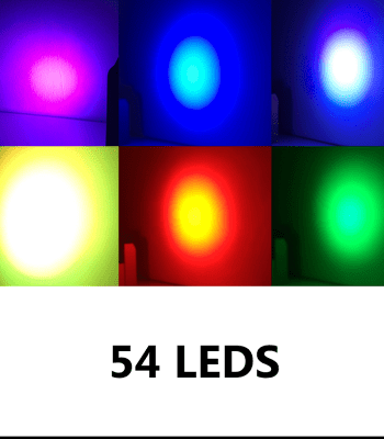 Canhao Refletor Par Led 54 leds Real Dmx Jogo Luz Bivolt Rgb