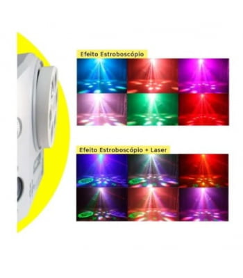 Globo Magic Led Rgb Moving Strobo Laser Dmx 4 Efeito Em 1