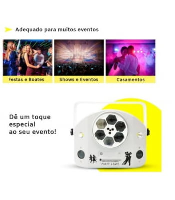 Globo Magic Led Rgb Moving Strobo Laser Dmx 4 Efeito Em 1