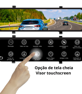 Retrovisor 3 câmeras, Para Veículos Uber,Taxi,99 e Vans