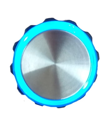 Botão Côncavo de Chamada de Elevador 4 vias 12/24v Aço Escovado Led Azul