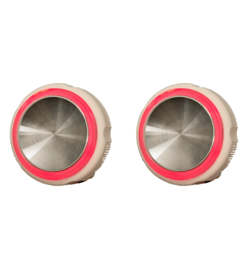 kit 2 Botão Neo Otis Côncavo Espelhado Led Vermelho 4 Vias